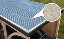 Stahldach mit tropfhemmender Vlies-Beschichtung